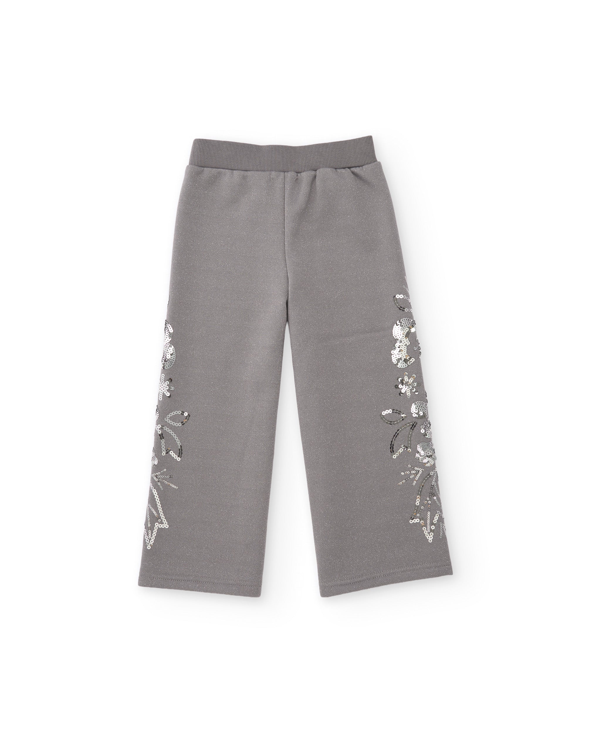 Tuc Tuc pantaloni bambina grigi fiori ricamati