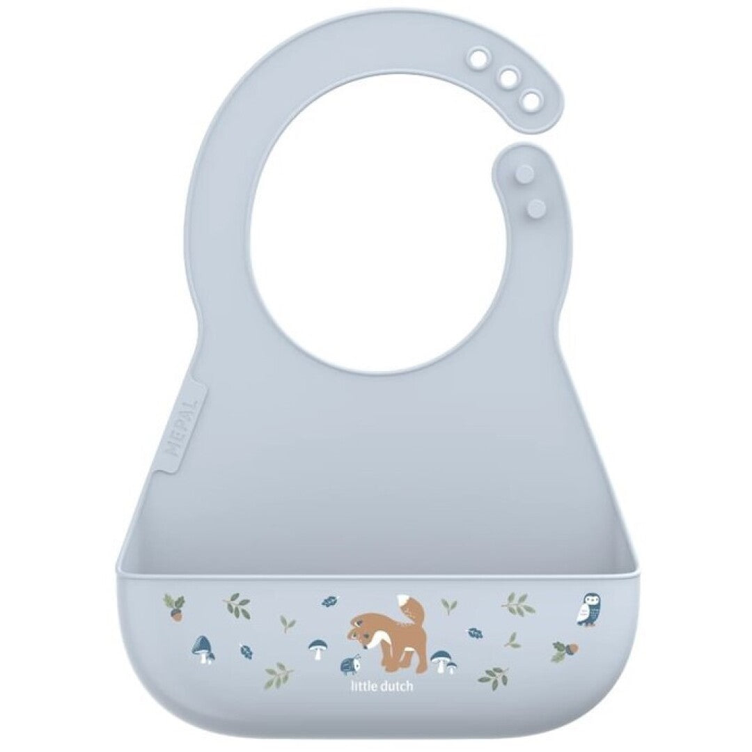 Little Dutch Forest Friends Bavaglino Silicone Tasca Regolabile