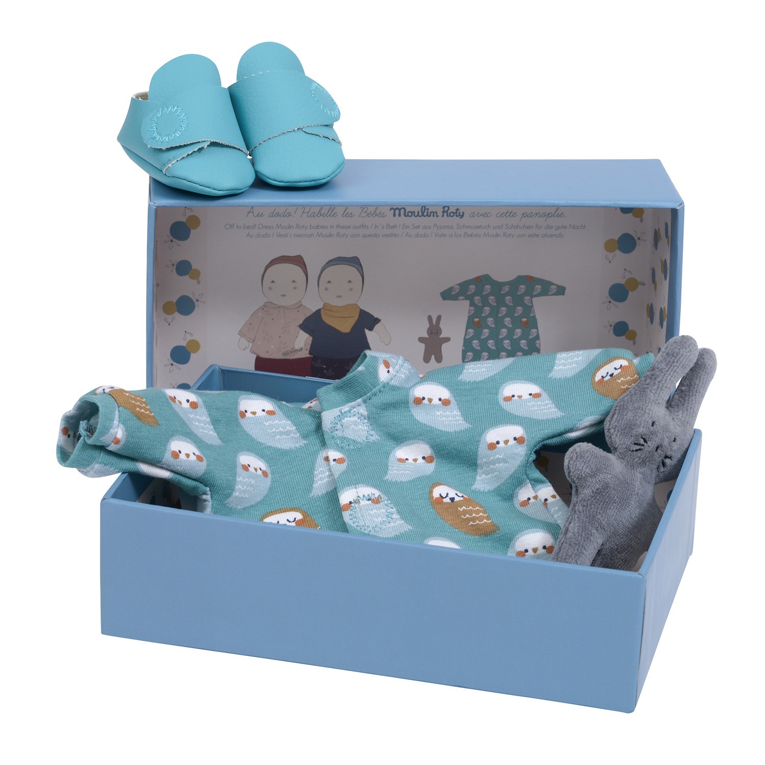 Moulin Roty Les Bébés corredo bambola 32 cm cotone pigiama