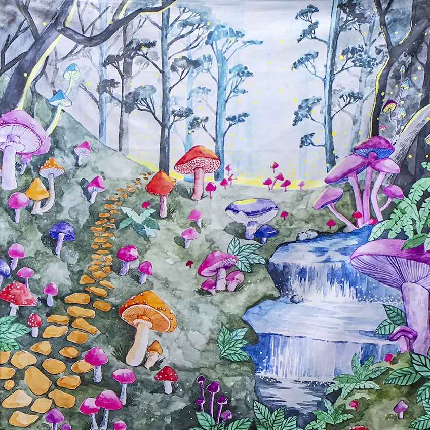 Wonderie Magical Forest telo gioco 100x100 cotone bio