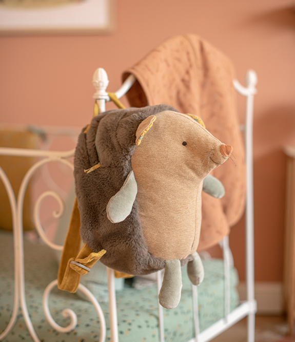 Moulin Roty Trois Petits Lapins zainetto Riccio 28 cm