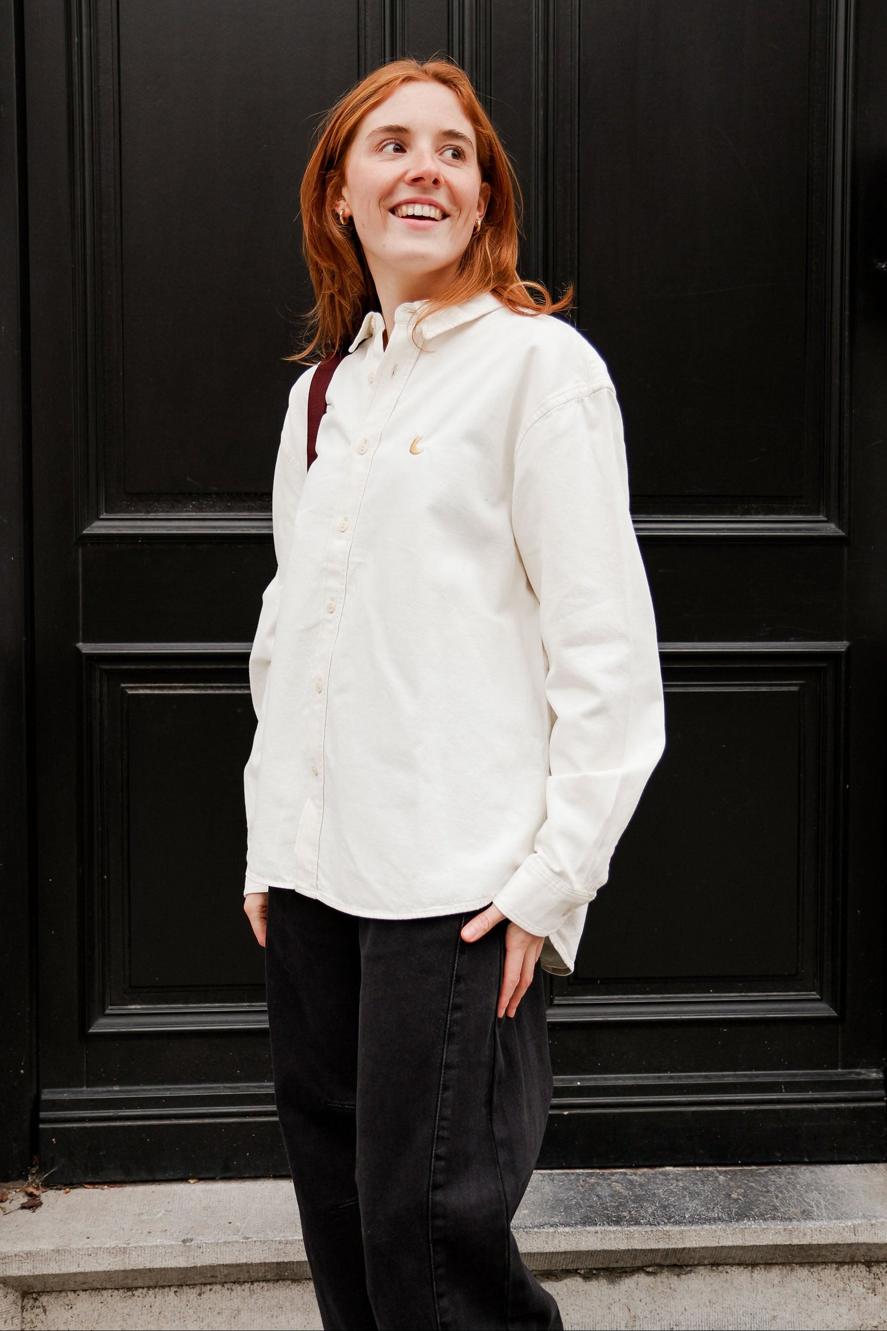 Ella and Rapha Moon camicia worker bianca in cotone