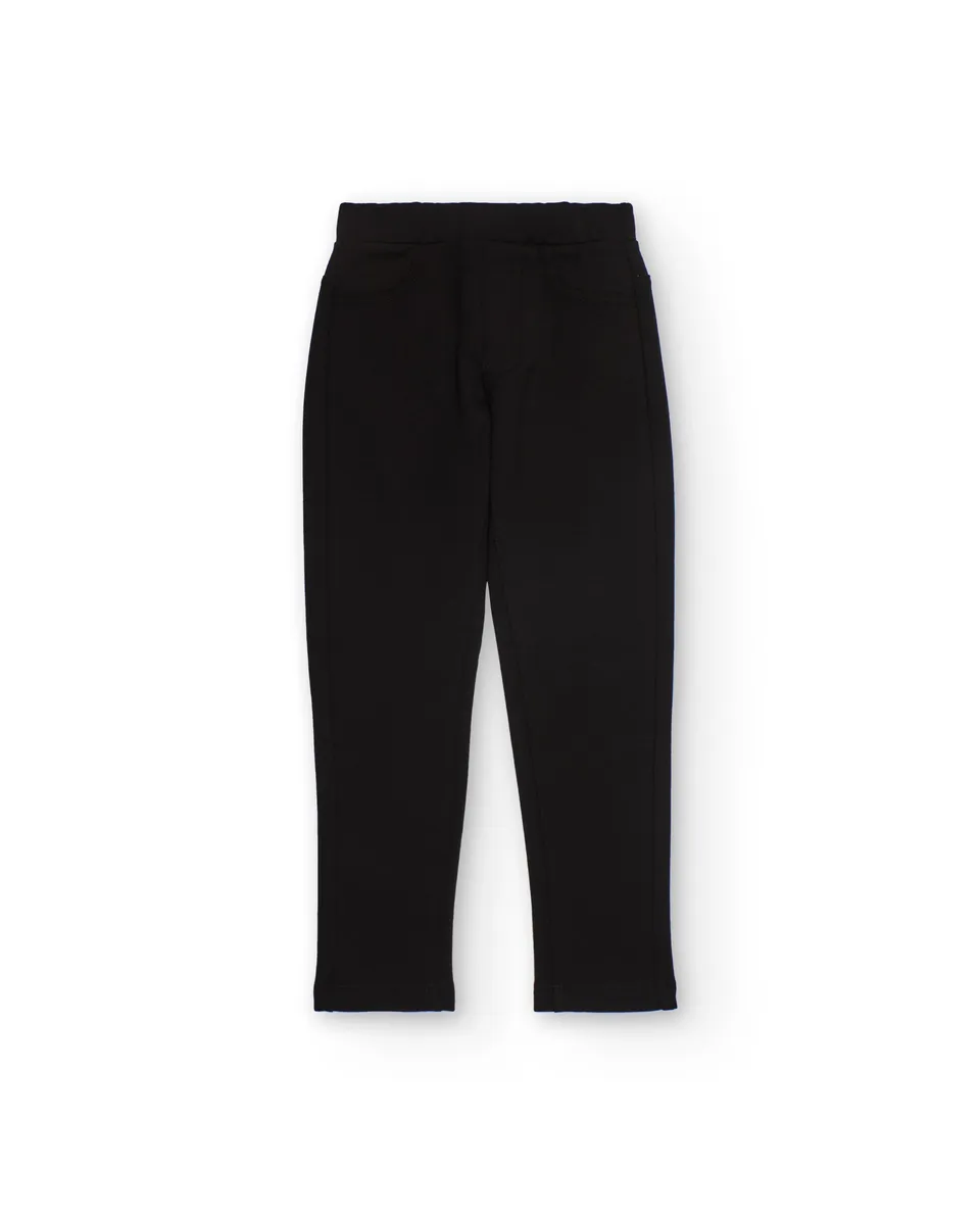 Tuc tuc Basic's leggings bambina neri felpati elastico