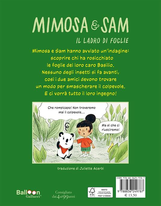 Gallucci Il ladro di foglie libro Mimosa e Sam 48 pagine