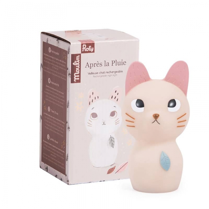 Moulin Roty Après la Pluie Gatto Luce Notturna Ricaricabile