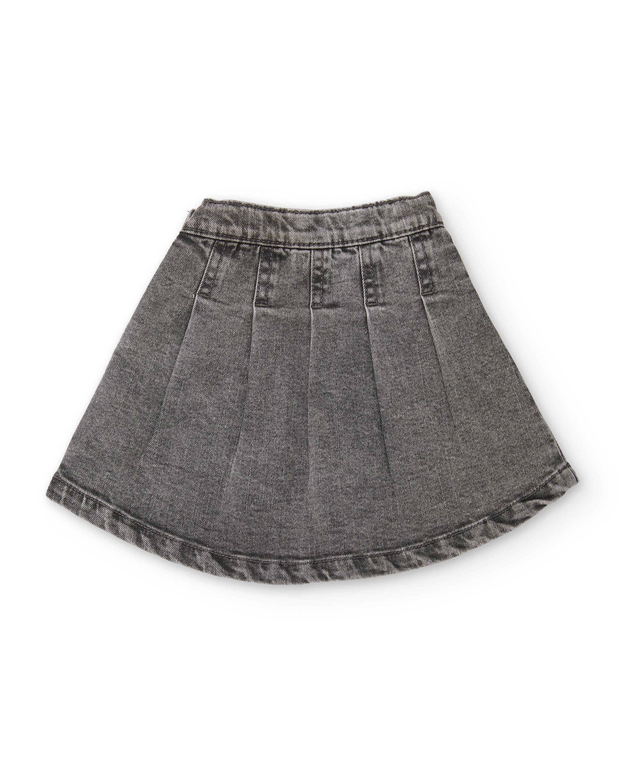 Tuc Tuc gonna denim bambina ricamo cuori grigio chiaro