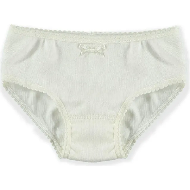 Babidu slip bambina coste fiocco bianco 8 anni