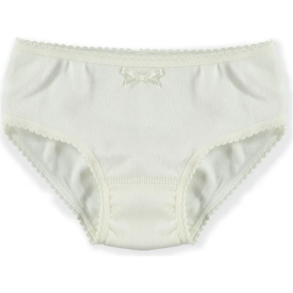 Babidu slip bambina coste fiocco bianco 8 anni