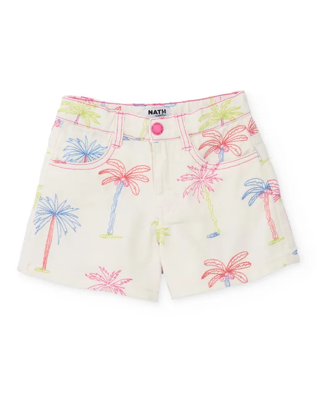 Tuc Tuc shorts bambina bianco stampa palme