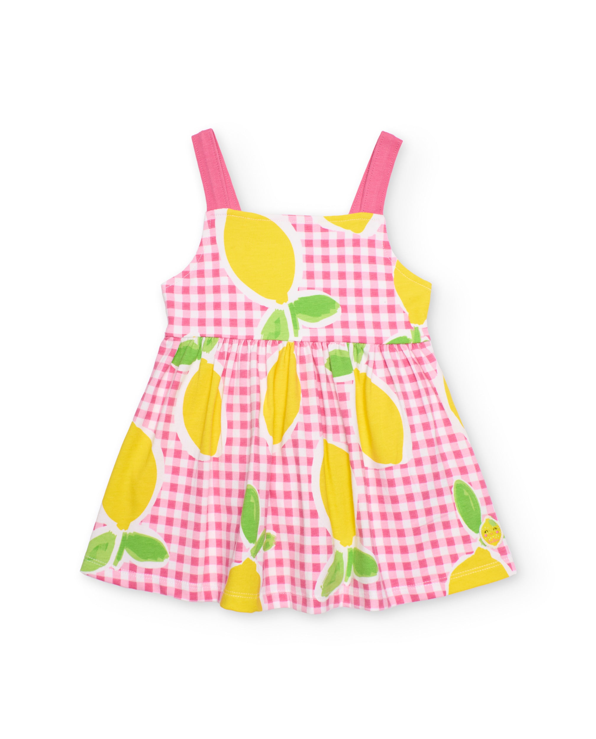 Tuc Tuc vestito bambina rosa quadretti limoni