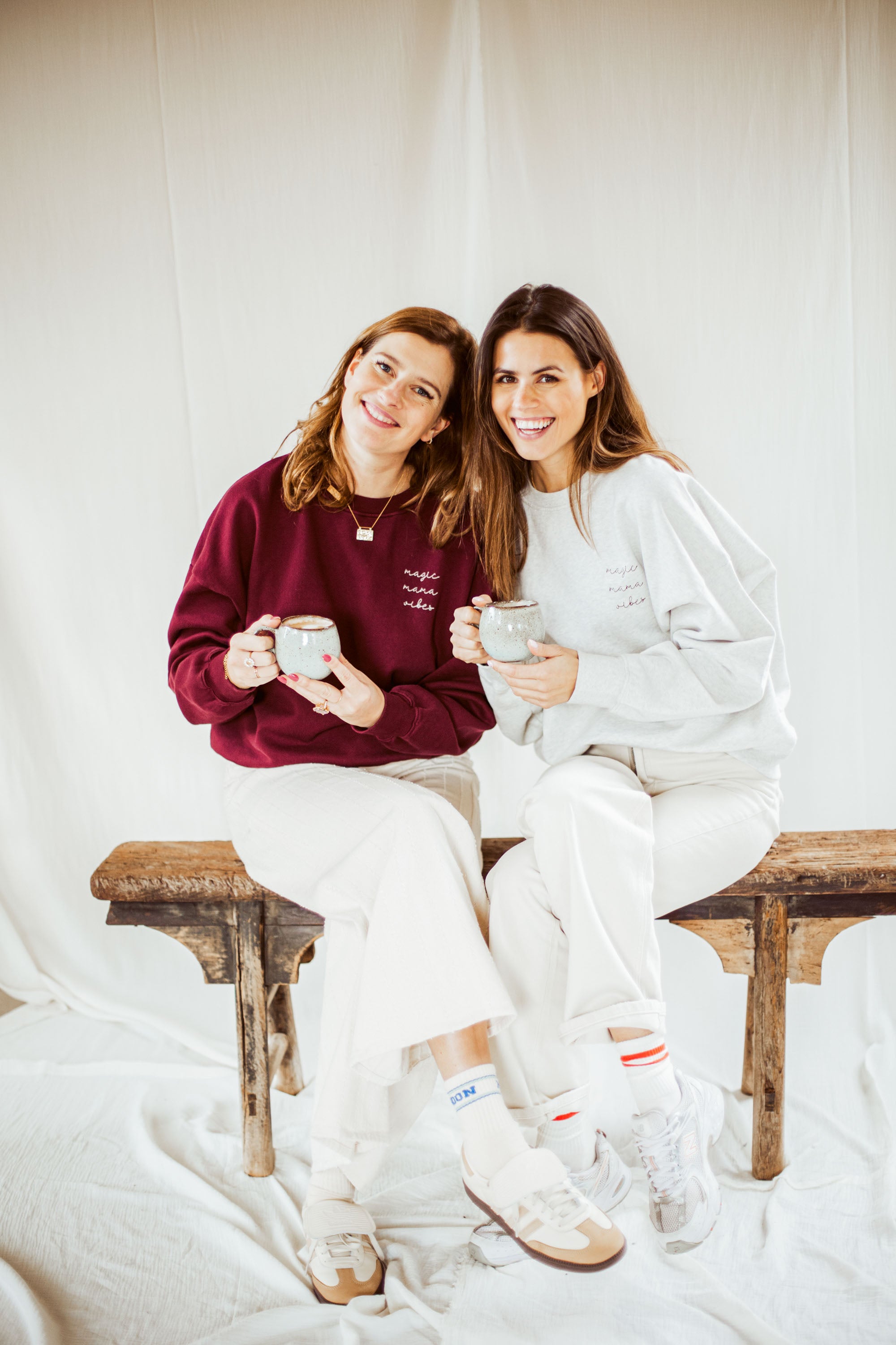 Ella and Rapha Mama Loose Fit felpa bordeaux cotone