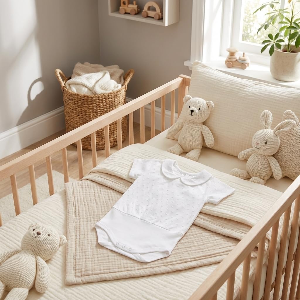 Babidu Body Manica Corta Plumetti Cotone 0-36 Mesi