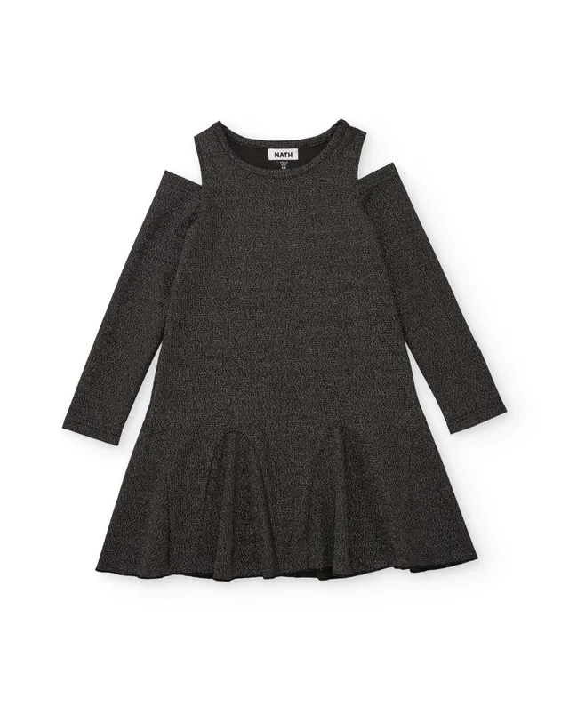 Tuc tuc vestito bambina spalle scoperte grigio scuro