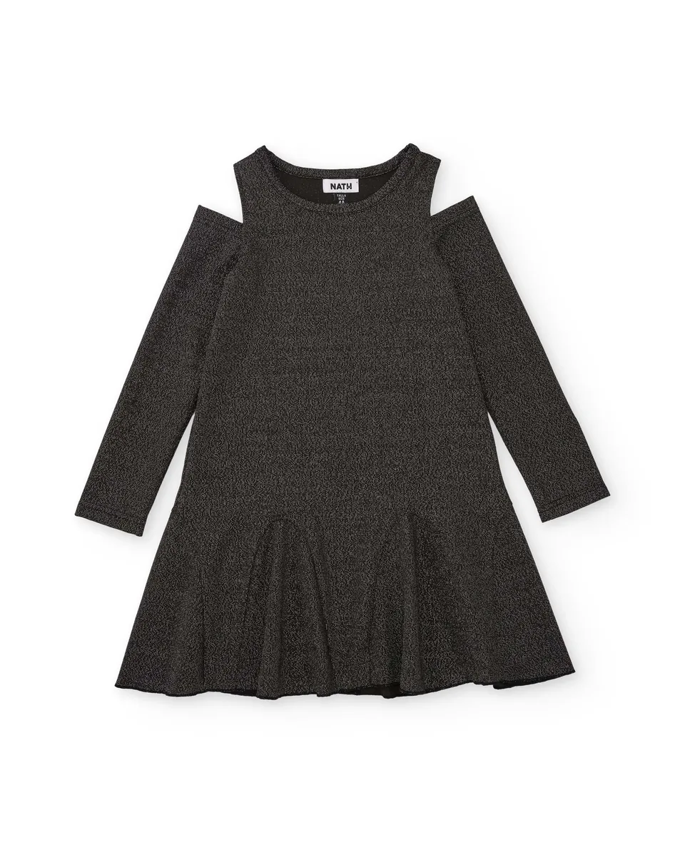 Tuc tuc vestito bambina spalle scoperte grigio scuro