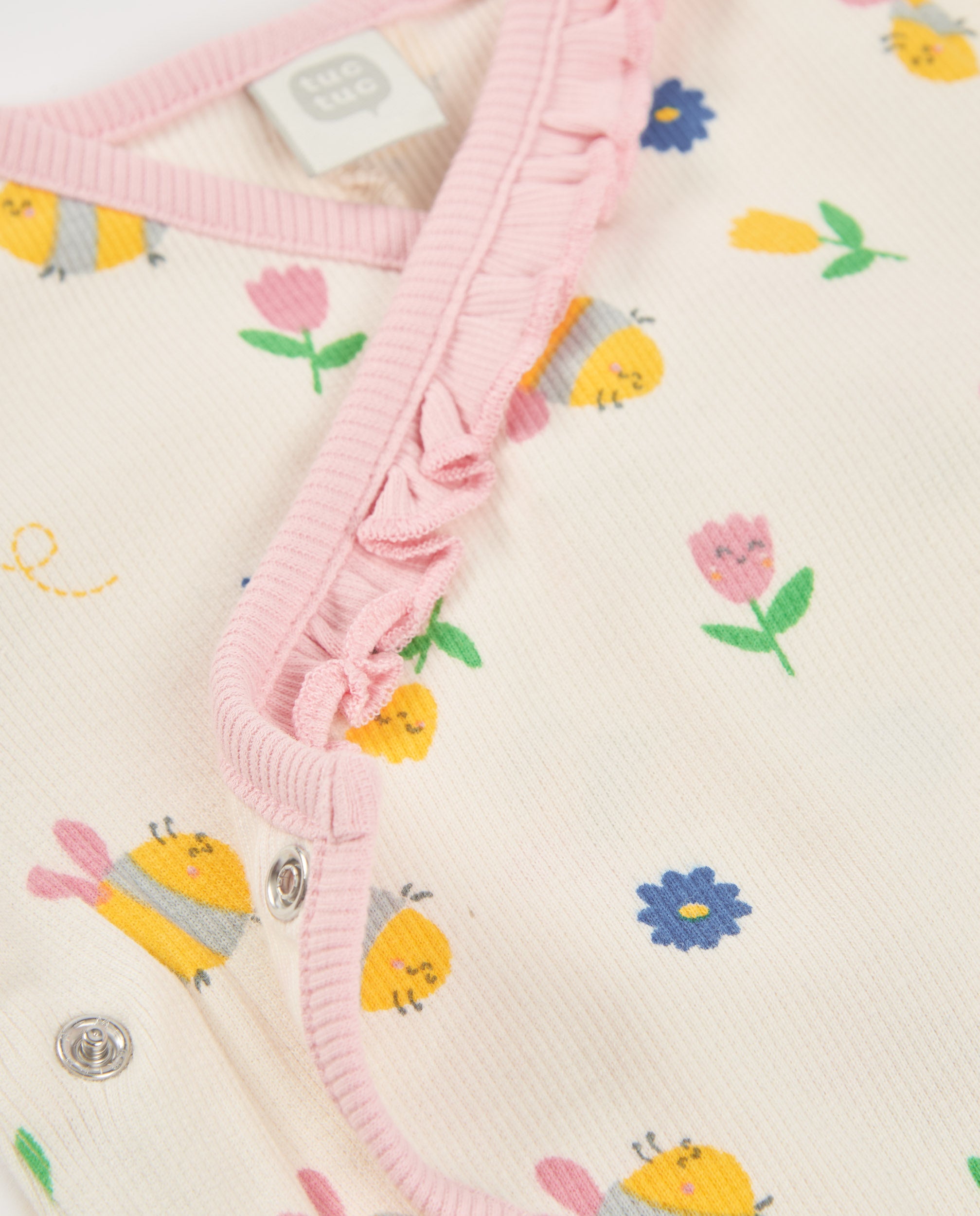 Tuc tuc tutina neonata fiori beige manica lunga