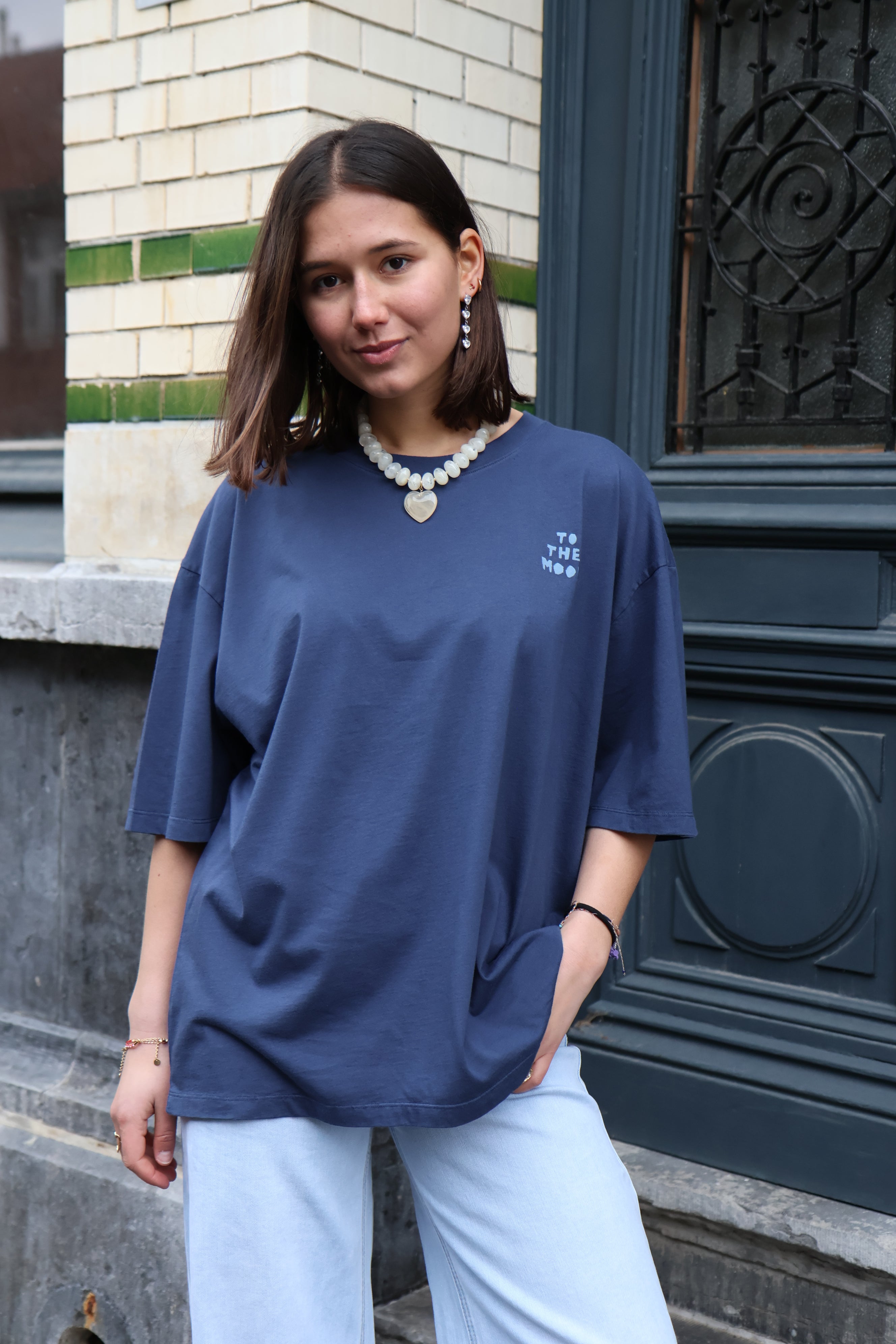 Ella and Rapha To The Moon t-shirt donna blu