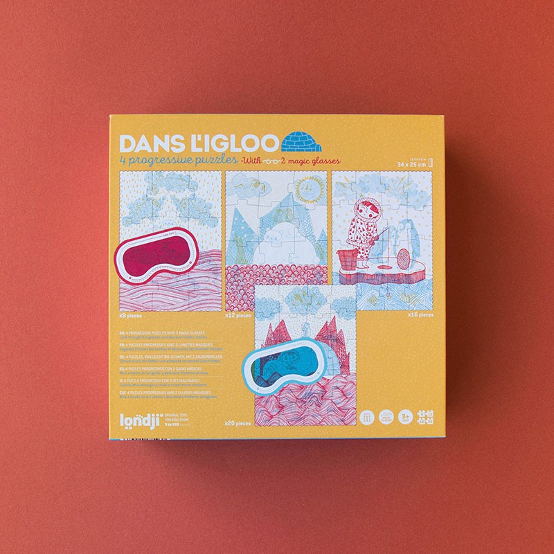 Londji Dans l'Igloo puzzle occhiali magici 4pz
