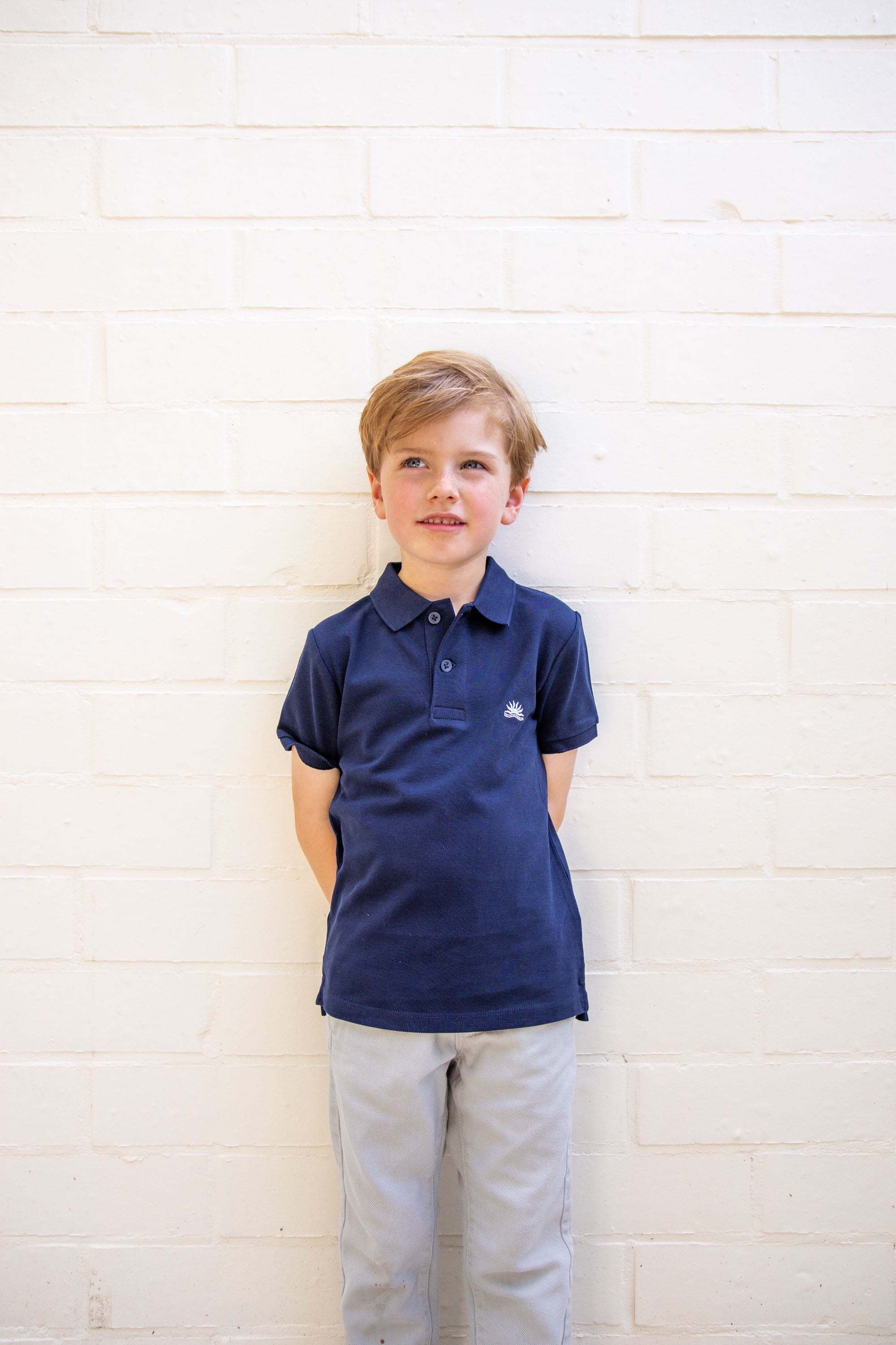 Ella and Rapha Sunrise polo bambino blu navy