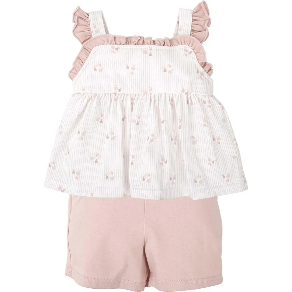 Babidu Set Bambina Canotta Fiori Rosa 6 Anni Cotone