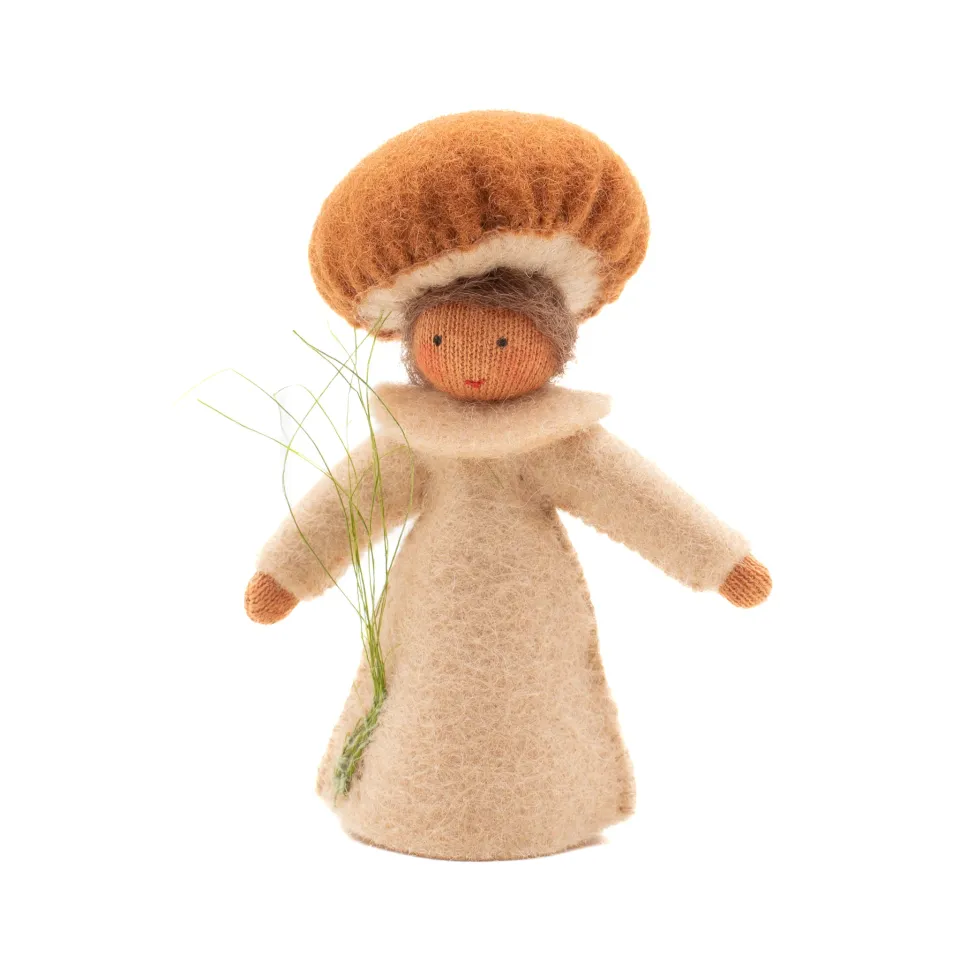 Ambrosius Fungus Boy Fata Braun figura feltro 7 cm decorativa