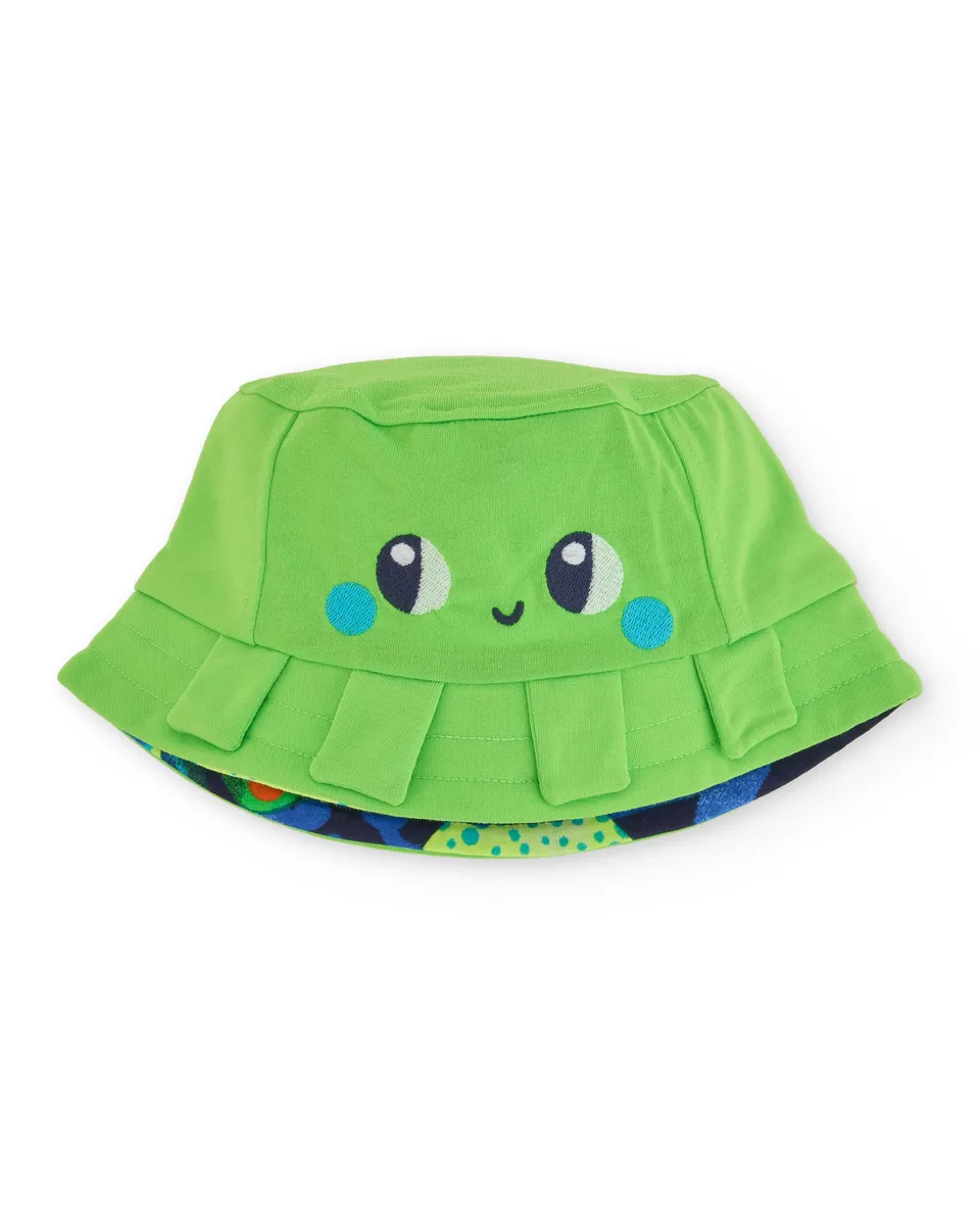 Tuc Tuc cappello bimbo verde reversibile mare
