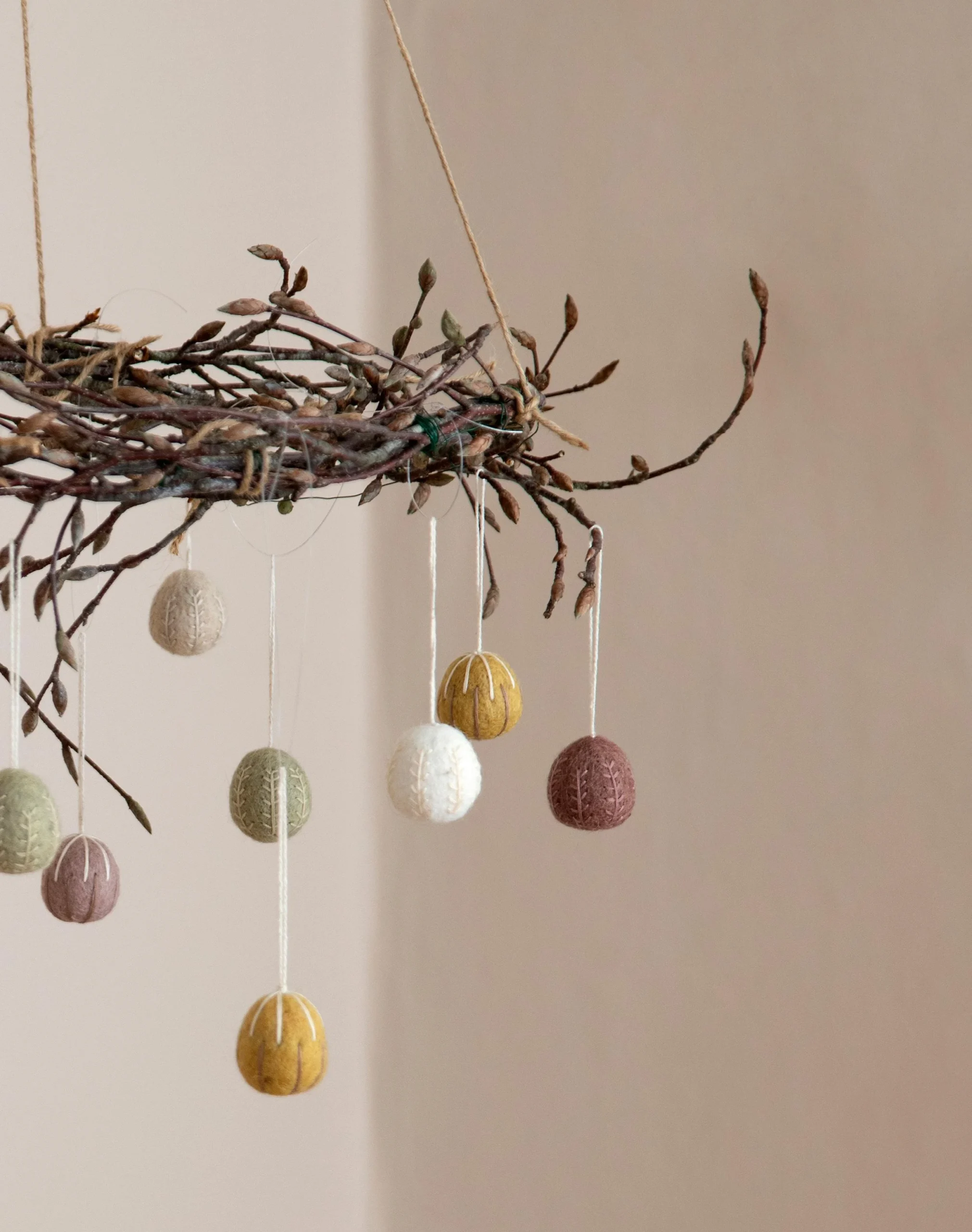Gry & Sif Burnt Colors uova pendenti feltro set 3 pezzi
