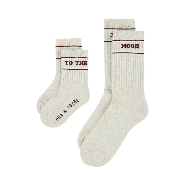 Ella and Rapha To The Moon calzini bimbo grigio melange