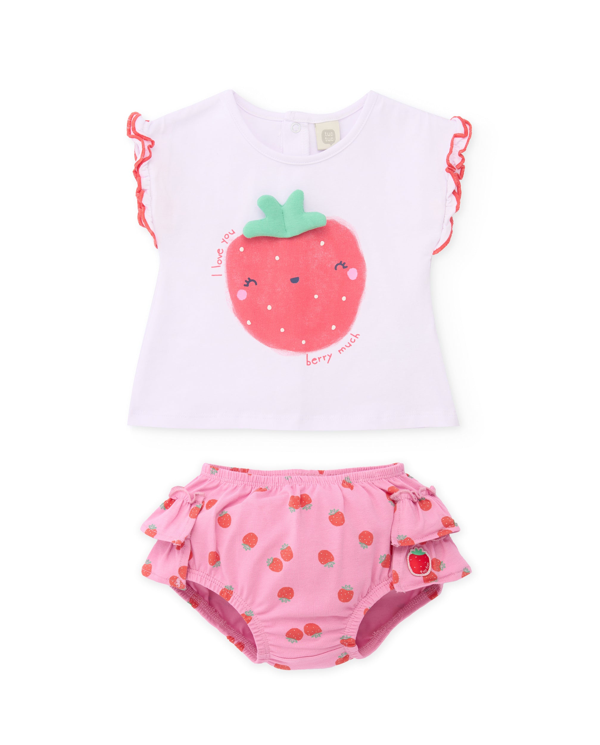 Tuc Tuc completino neonata maglia fragola bianco rosa