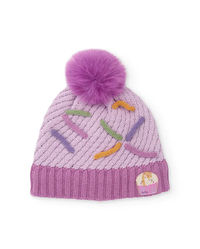 Tuc Tuc cappello neonata maglia pon pon lilla