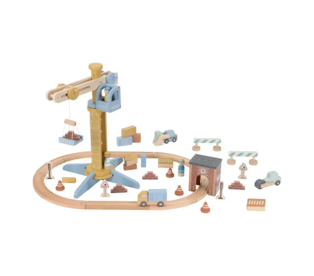 Little Dutch Railway Set Gru con Binari Legno