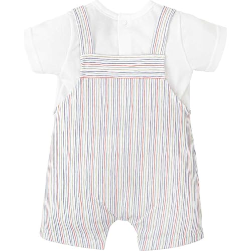 Babidu Set Salopette Corta e T-shirt Neonato 0-3 Mesi Cotone