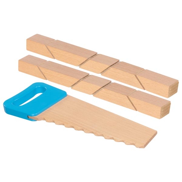 Goki Set Falegname mattoncini legno da tagliare con sega