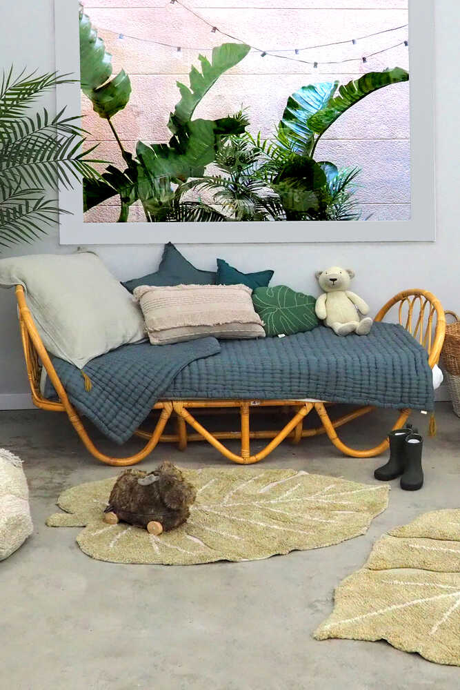 Lorena Canals Monstera Mini tappeto foglia verde 75x100 cm