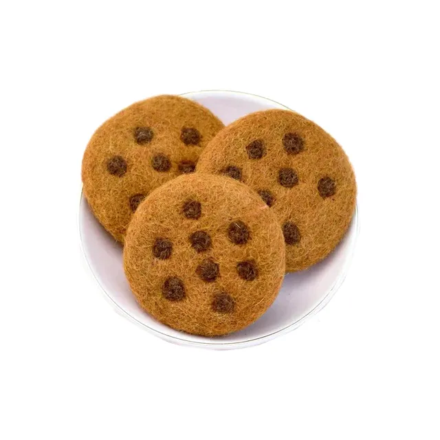 Tara Treasures Cookies Set 3 Biscotti Feltro Lana 5,5 cm