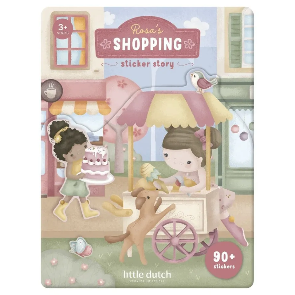 Little Dutch Rosa libro di adesivi shopping 100 sticker 3 anni