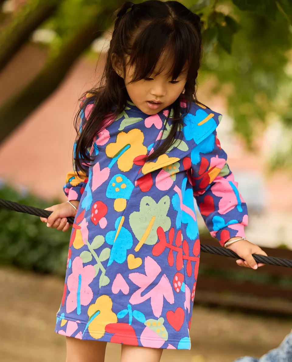 Tuc tuc Good Wood vestito felpato fiori multicolor