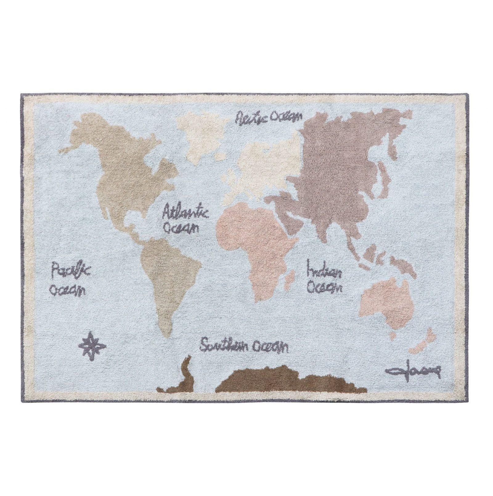 Lorena Canals Vintage Map tappeto 140×200 cotone lavabile