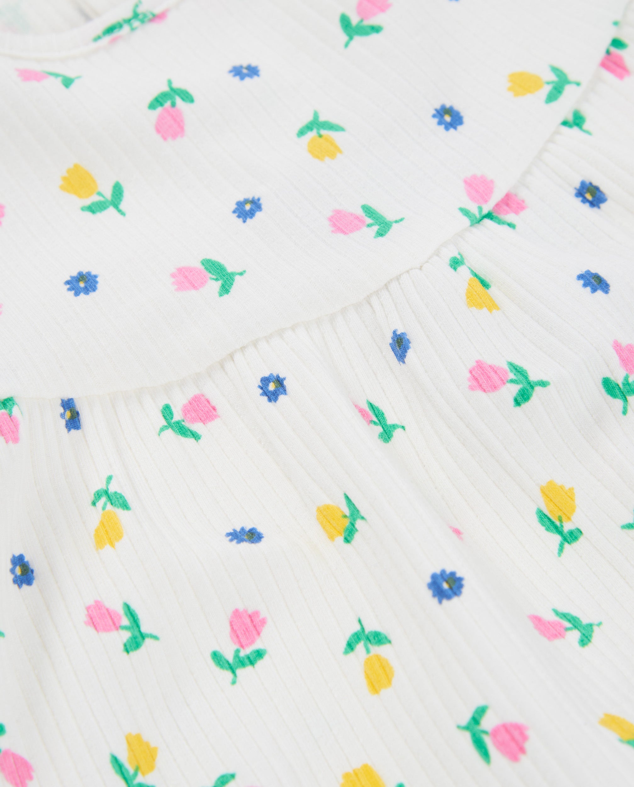 Tuc Tuc completo neonata beige fiori maglietta culotte
