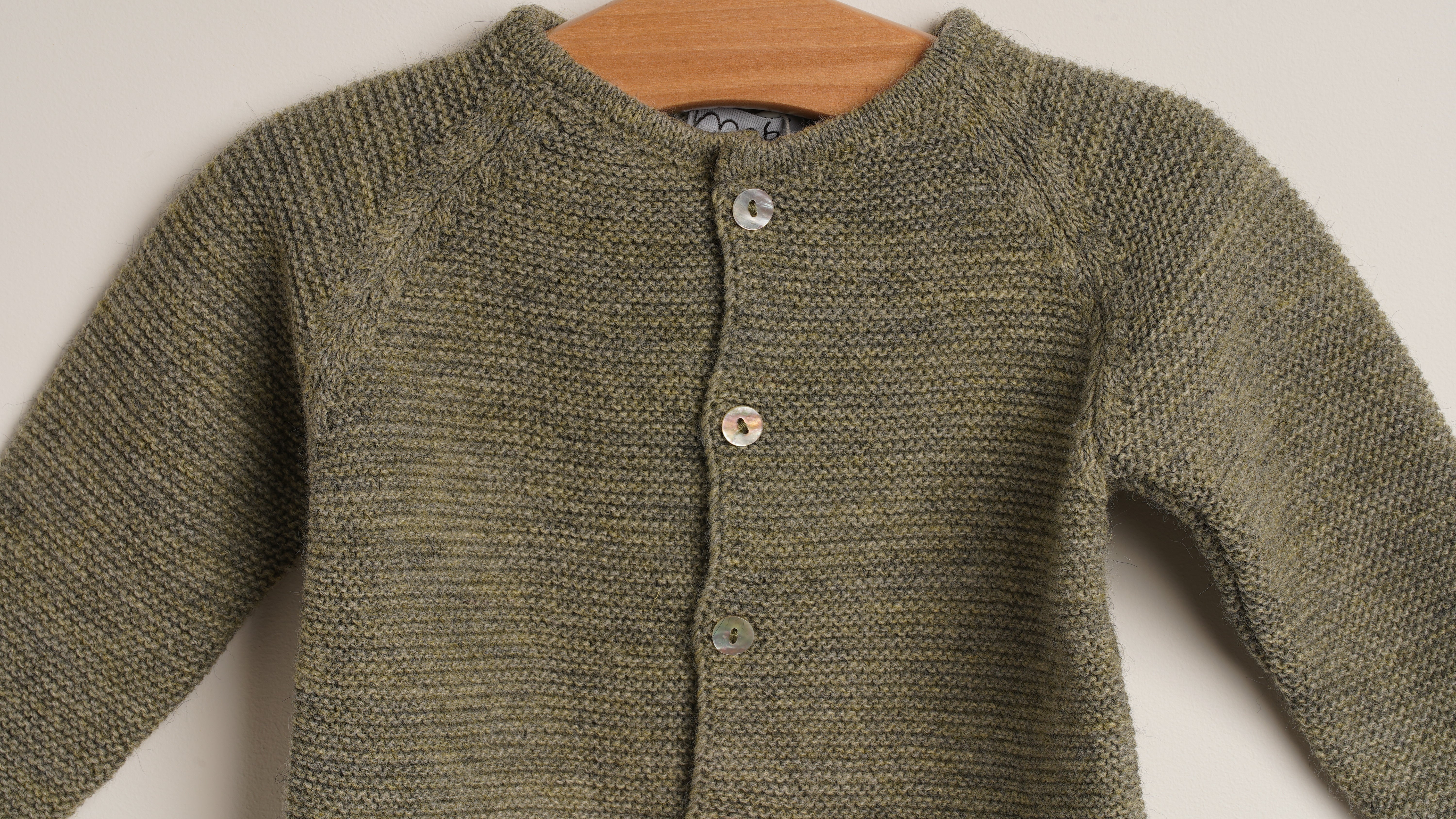 Mebi cardigan maglia neonato verde bosco bottoni madreperla
