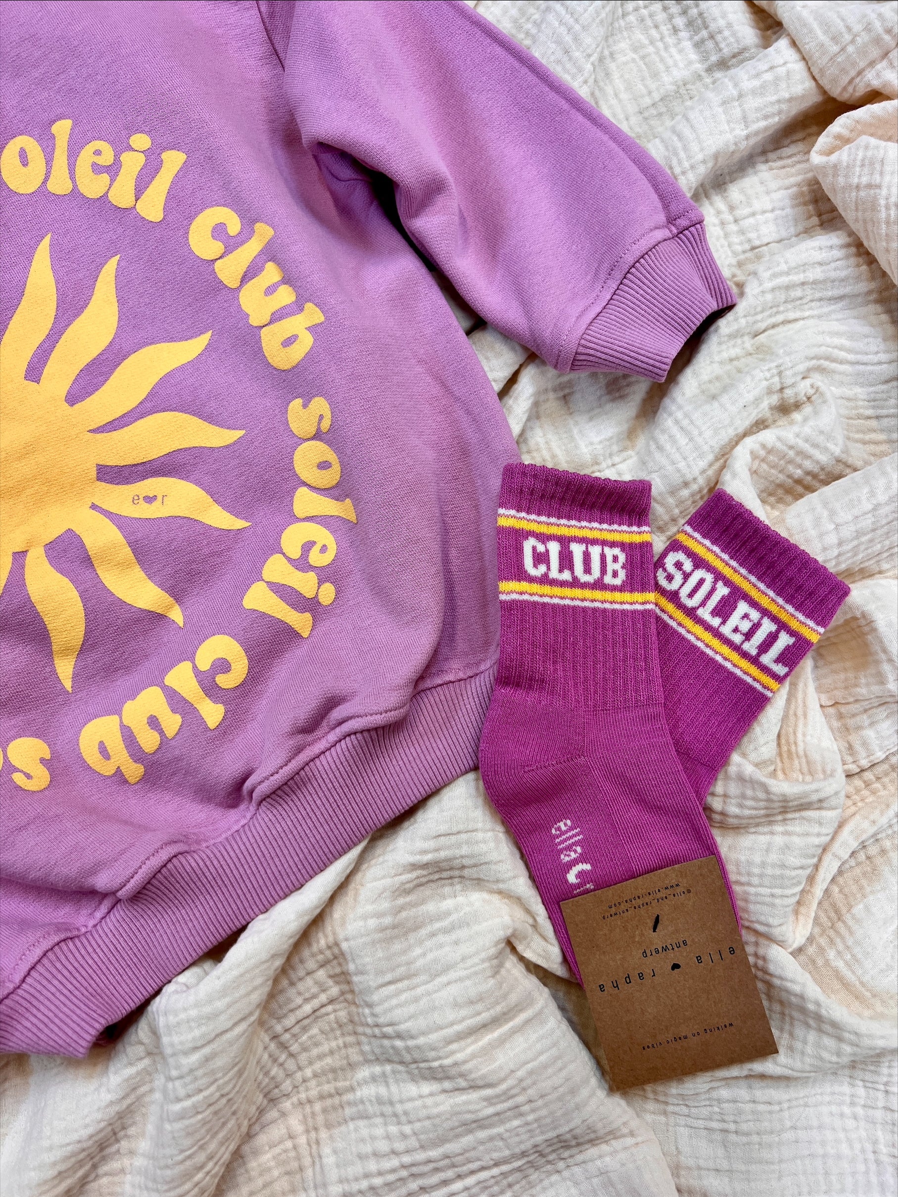 Ella and Rapha Club Soleil calzini bimbi rosa cotone