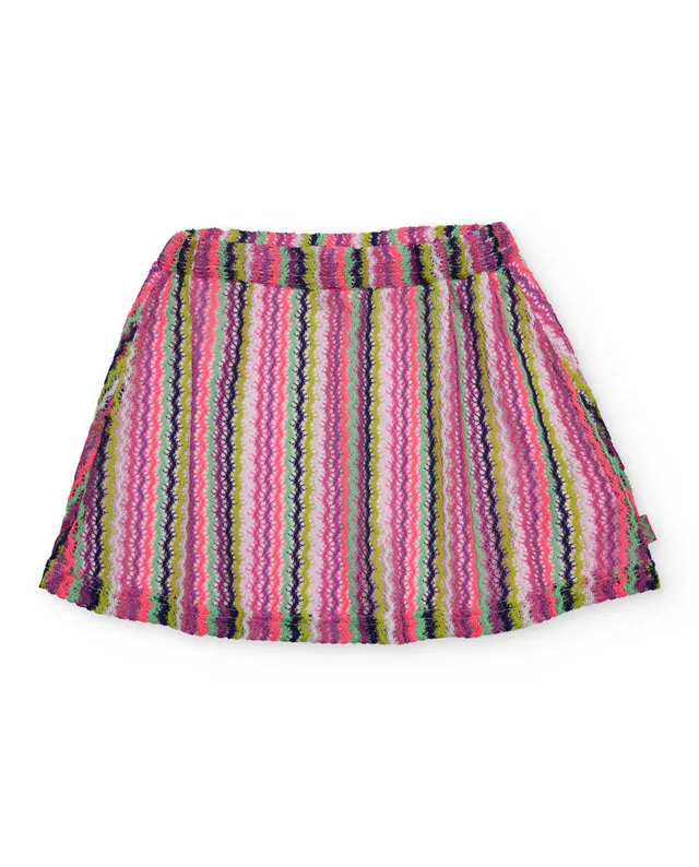 Tuc Tuc gonna maglia bambina righe ondulate rosa