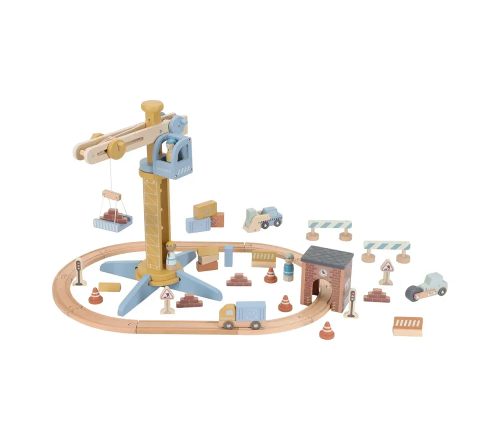 Little Dutch Railway Set Gru con Binari Legno