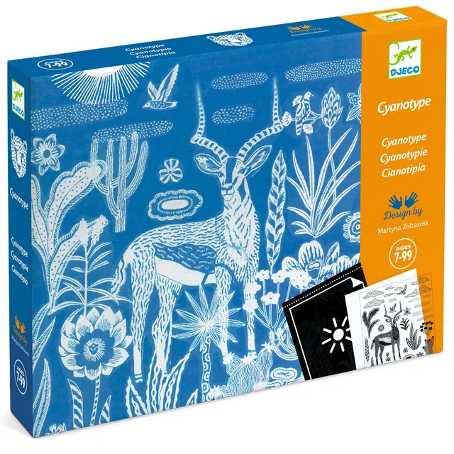 Djeco Night Time in the Savannah kit cianotipia 4 quadri