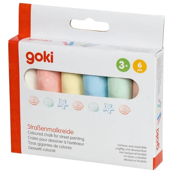 Goki maxi gessetti strada 6 pezzi colori pastello