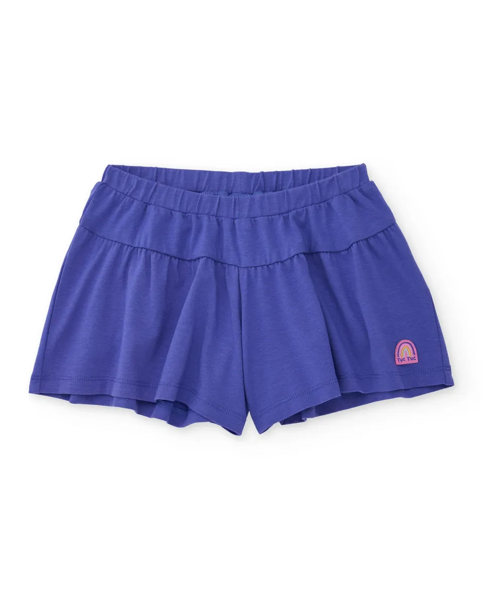 Tuc Tuc shorts bambina maglina lilla vita elastica