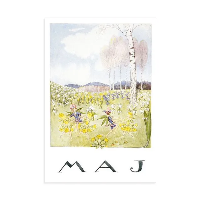 Elsa Beskow Maggio Cartolina Acquerello 10,5x15 cm