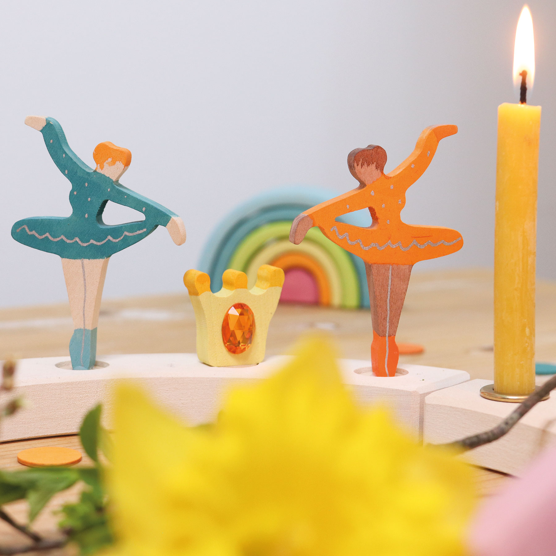 Grimm's Ballerina arancio figura decorativa legno 10 cm
