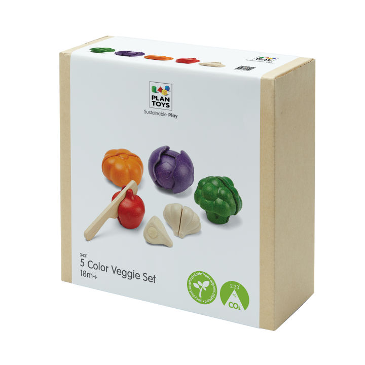 PlanToys Set Verdure da Tagliare in Legno 7 Pezzi