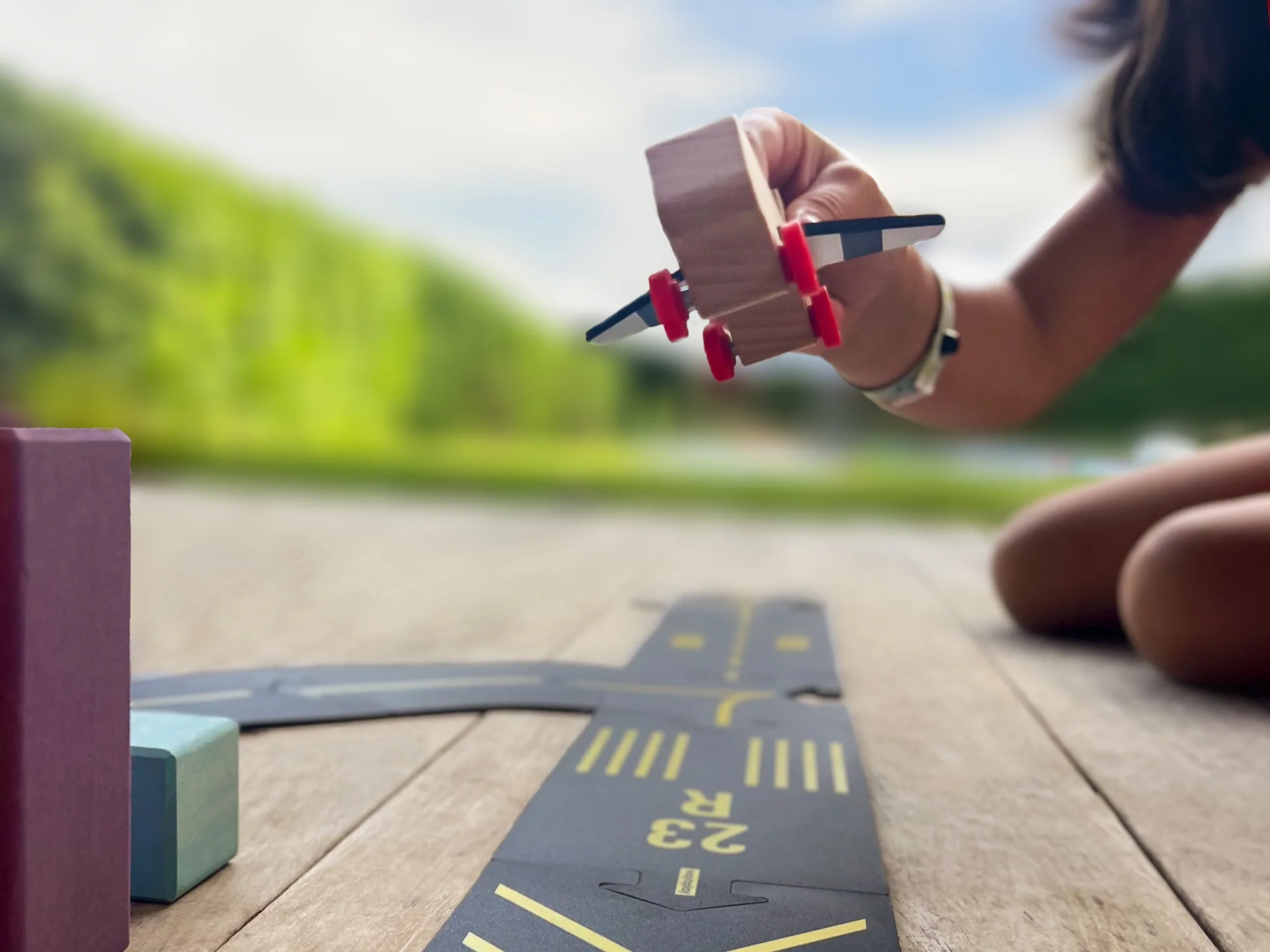 Waytoplay Aeroplano aereo di legno 3 anni