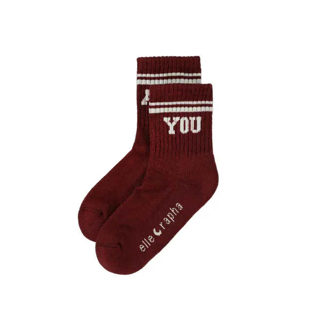 Ella and Rapha Adore You calzini bimbo bordeaux in cotone